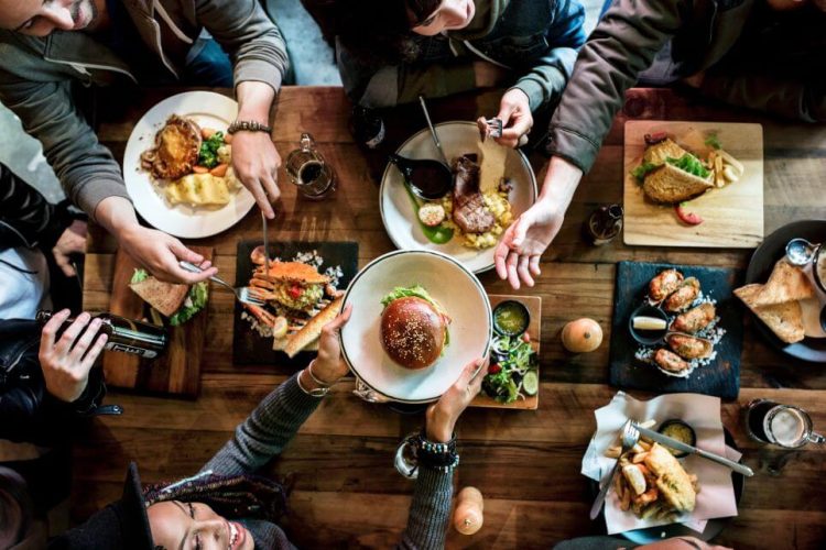 Dining out with friends in a Cotswold Pub