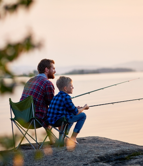 Father and son fishing