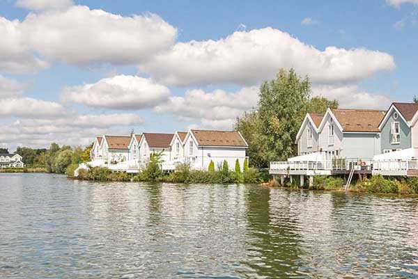 Lakeside properties at Spring Lake with water sports on the lake