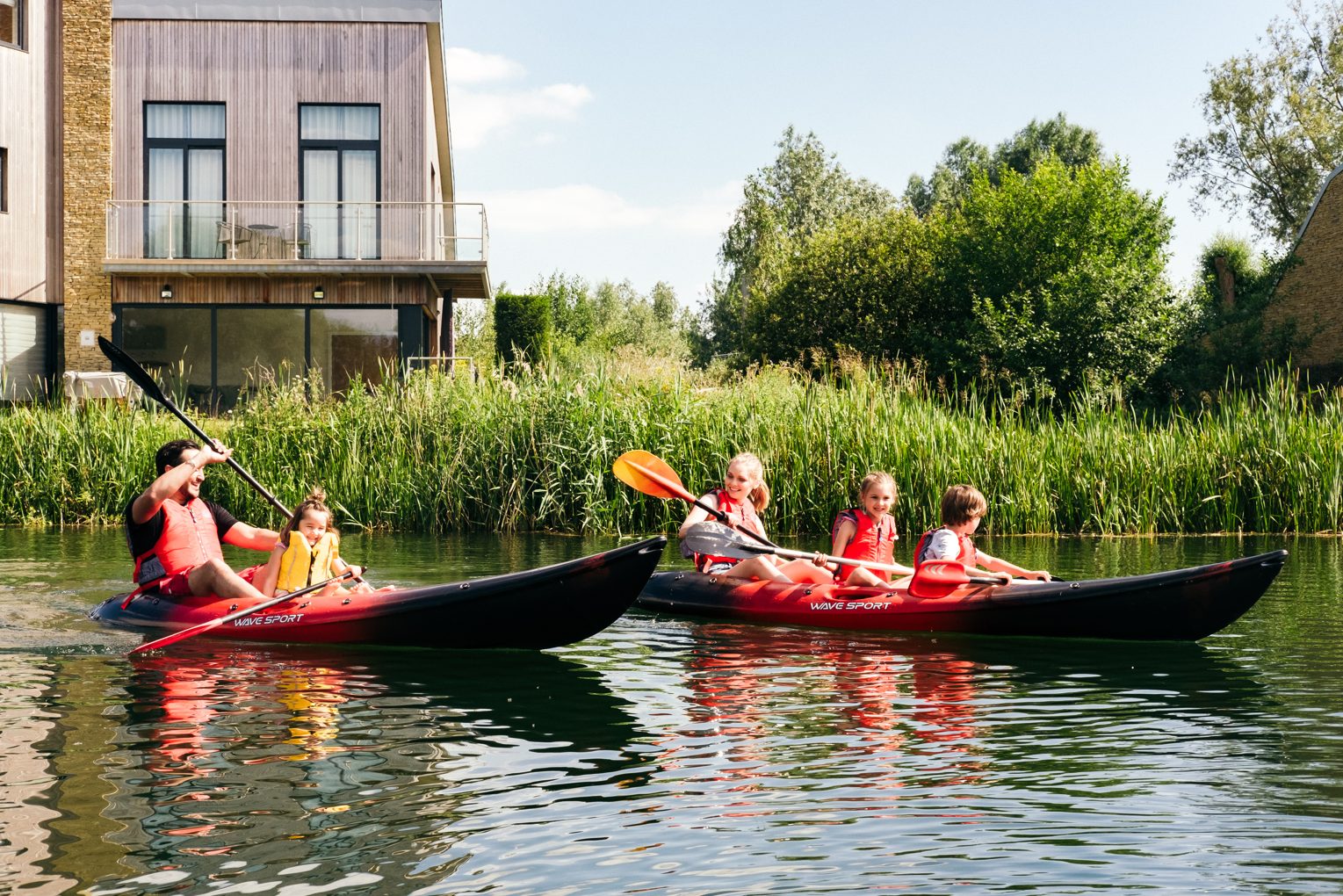 family canoing