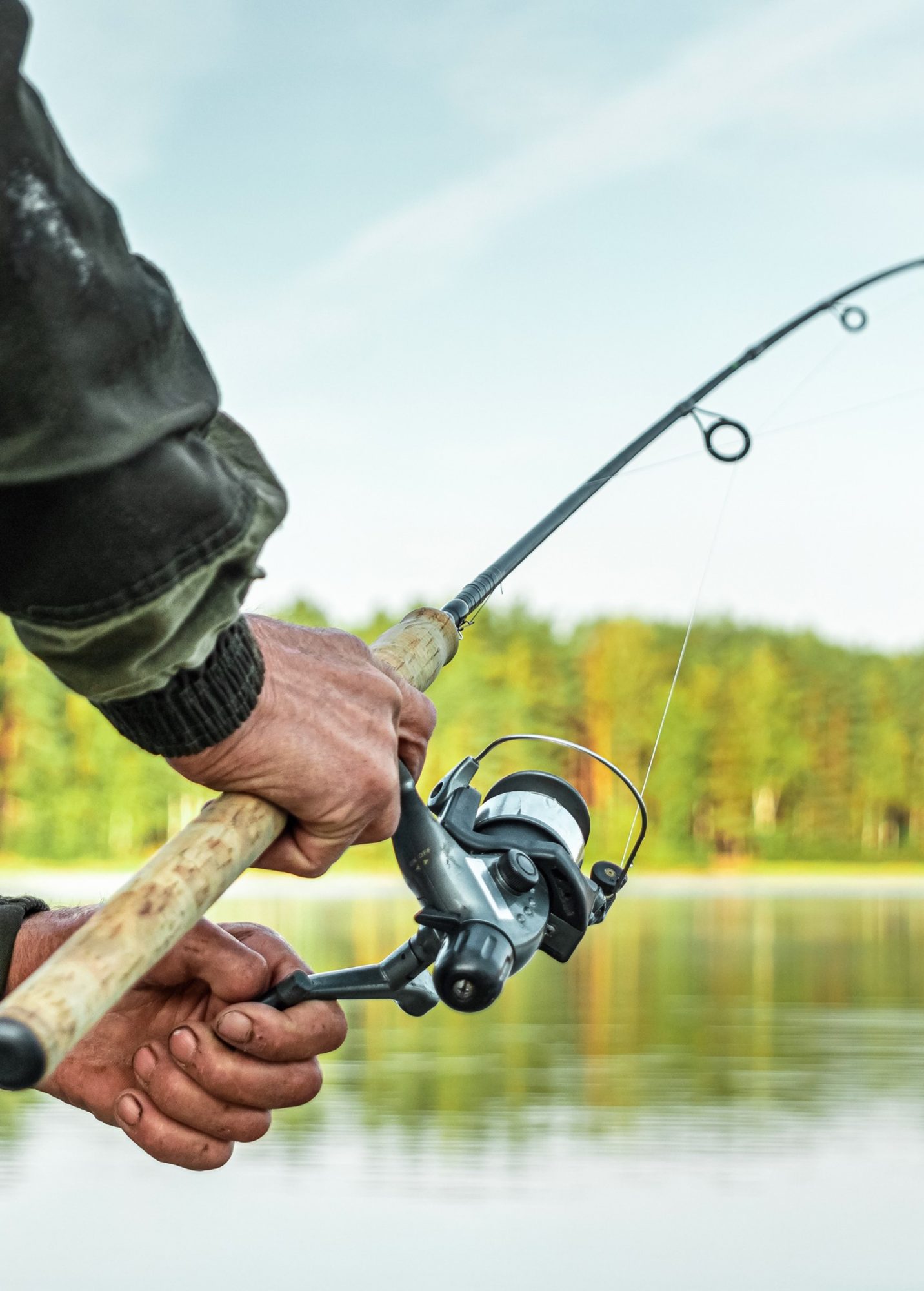 Reeling in a fishing line