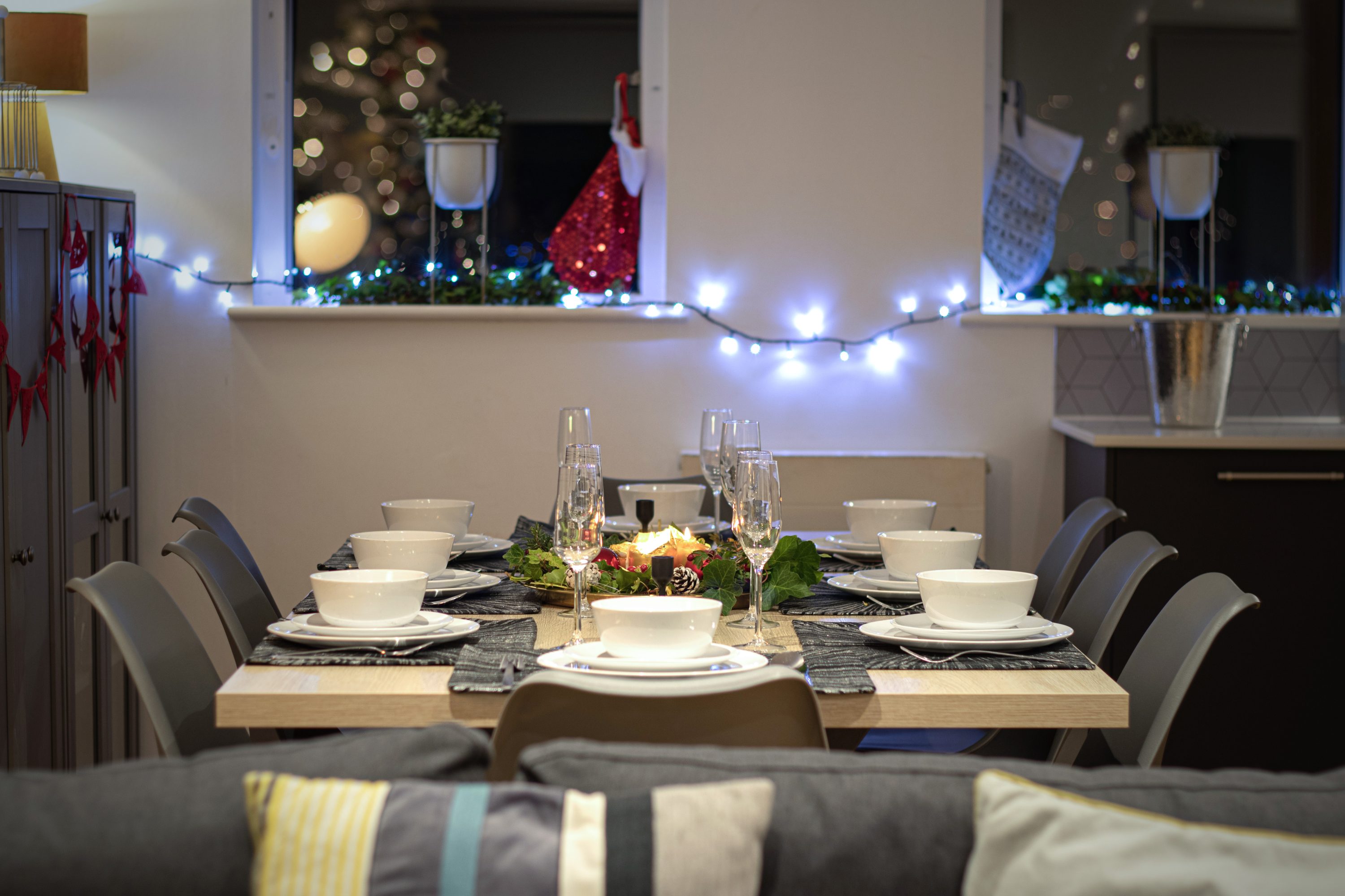 Table set for Christmas Dinner