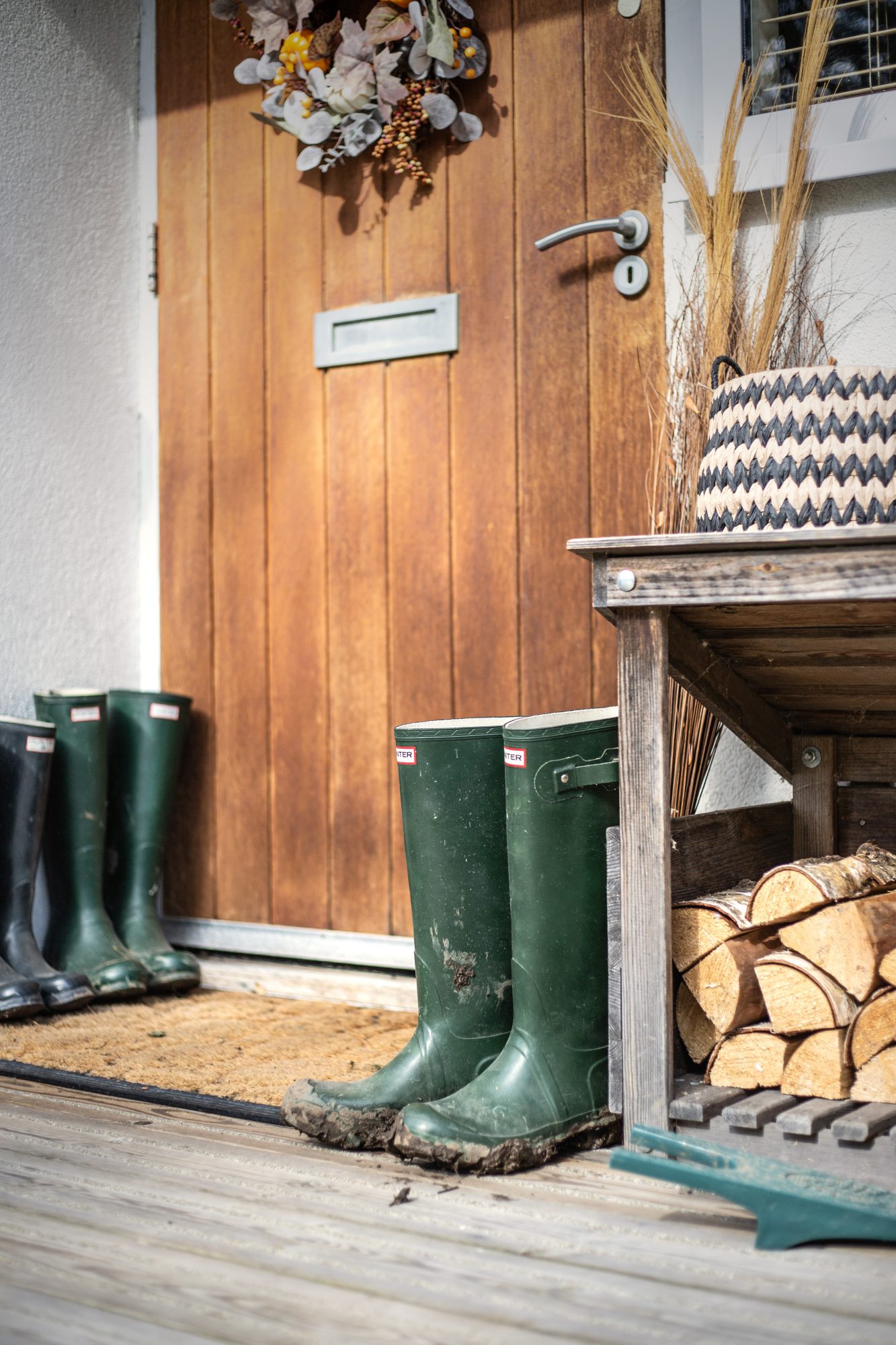 Wellies and logs in a Cotswold Lakes holiday homes